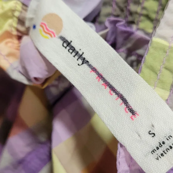 Daily Practice Plaid Halter Midi Dress in Lavender and Yellow - Picture 12 of 14